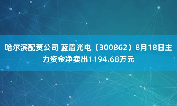 哈尔滨配资公司 蓝盾光电（300862）8月18日主力资金净卖出1194.68万元