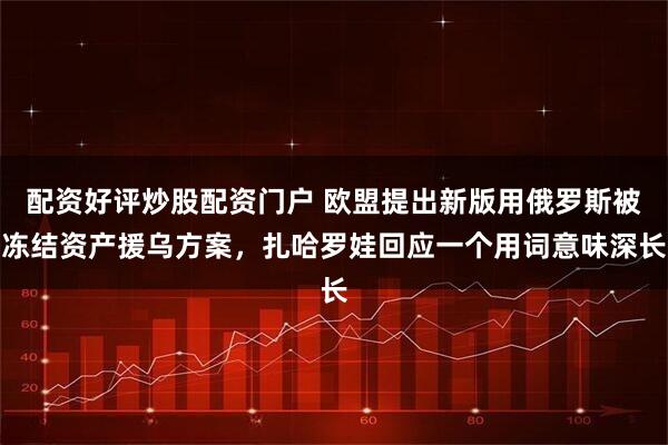 配资好评炒股配资门户 欧盟提出新版用俄罗斯被冻结资产援乌方案，扎哈罗娃回应一个用词意味深长